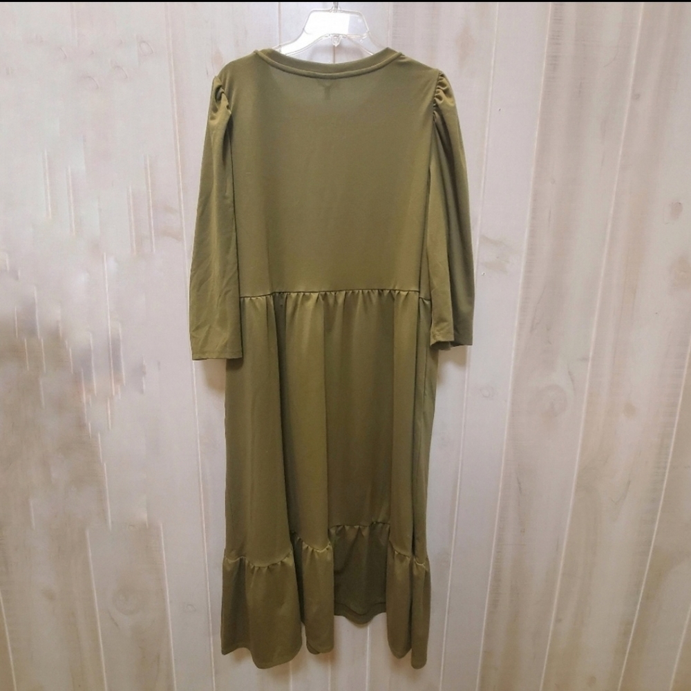 WHO What Wear Long Sleeve Midi/Maxi Dress Peasant w/ Pockets! Plus Size 2X - Picture 2 of 11